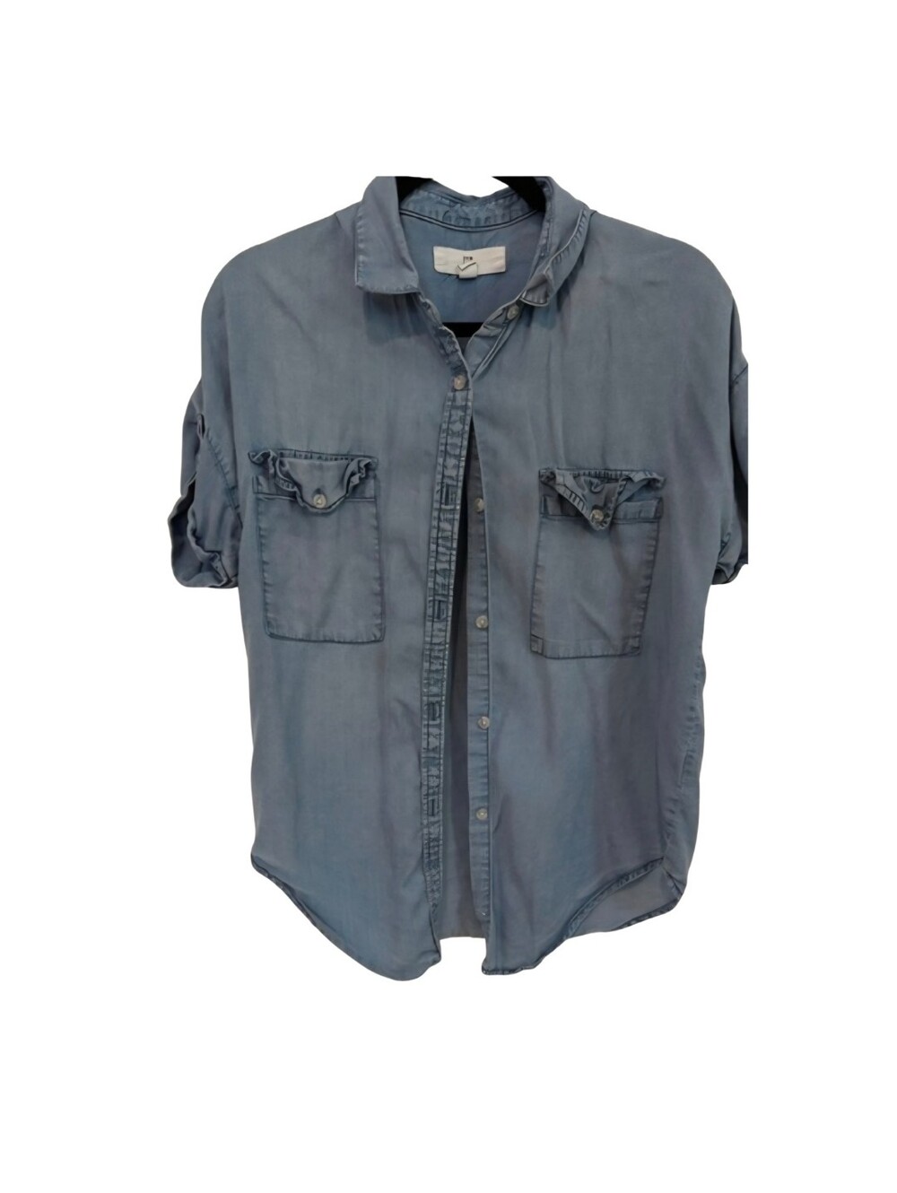 Thread And Supply Chambray Washed Blue Button-Up Shirt